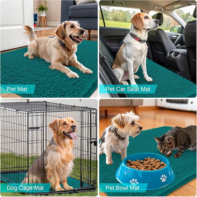 OLANLY Dog Door Mat for Muddy Paws 40x24, Super Absorbent Chenille Mud Mat | - Image 7