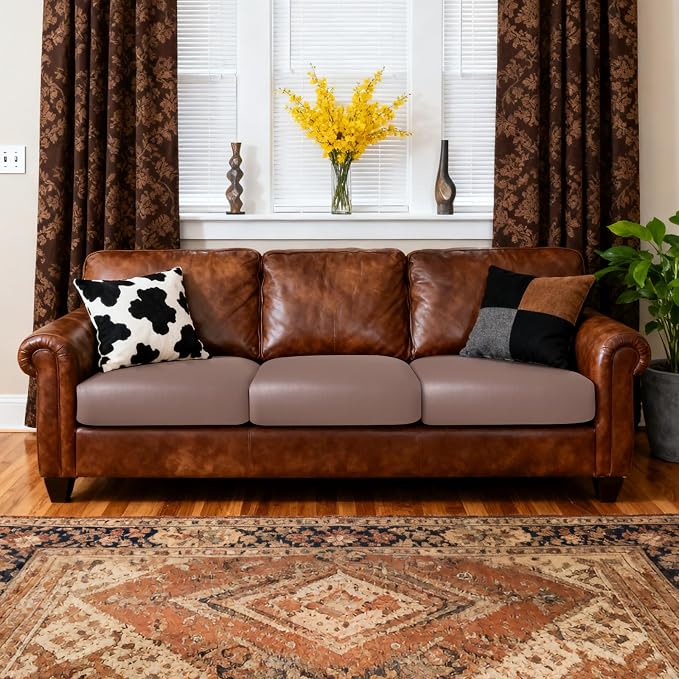 Fuloon Faux Leather Couch Cushion Slipcover, Waterproof Stretch Covers - Image 5