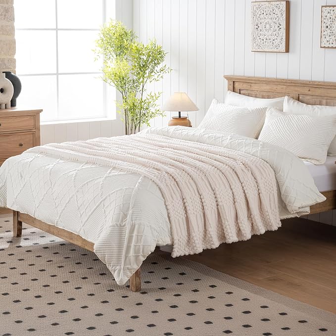 60x80 Inch Beige Twin Blanket - Image 2