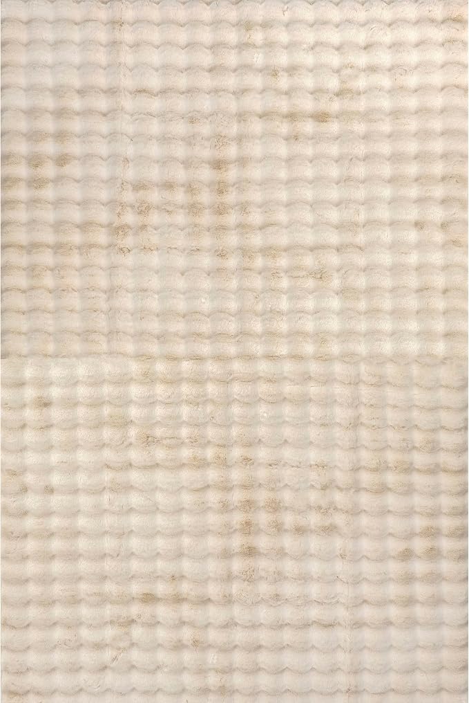 nuLOOM Jeni Beige Checkered Washable Area Rug by nuLOOM
