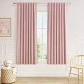 100% Blackout Linen Curtains 63 Inch 2 Panels Set by Guken