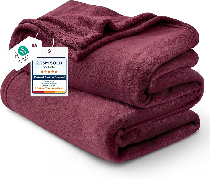 Bedsure GentleSoft Fleece Blankets Queen Size Red by Unknown