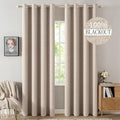 MIULEE 100% Blackout Linen Curtains by MIULEE