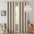 MIULEE 100% Blackout Linen Curtains by MIULEE