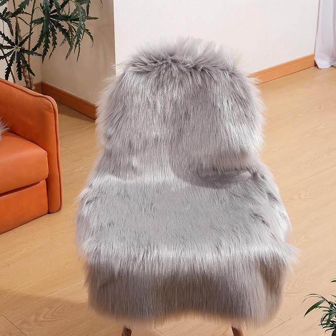 linmopm Faux Fur Sheepskin Rug, 2x3 ft | Shag Fluffy Fuzzy, High-Density Cushion - Image 2