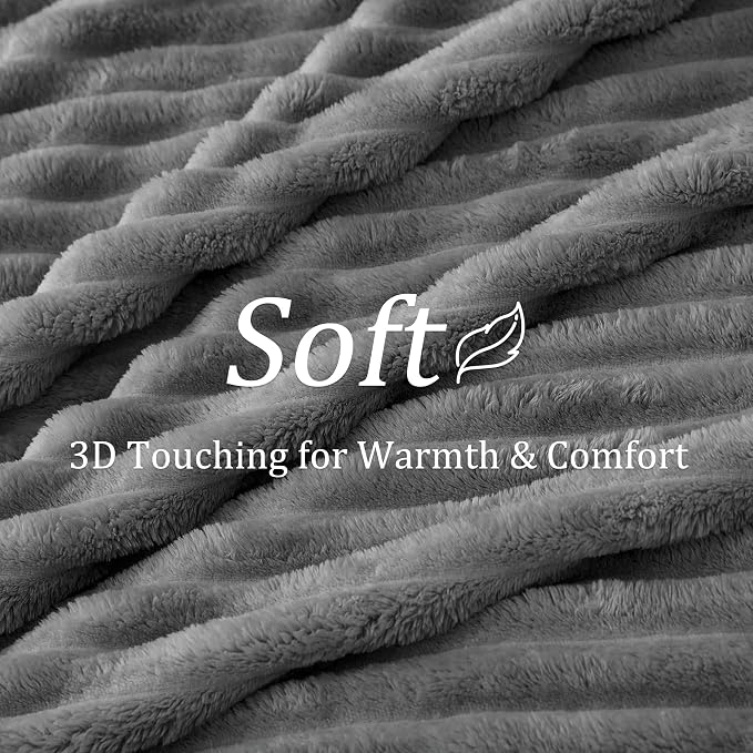 BEDELITE Striped Fleece Throw Blanket, Soft Cozy, Lightweight Warm, Machine - Image 4