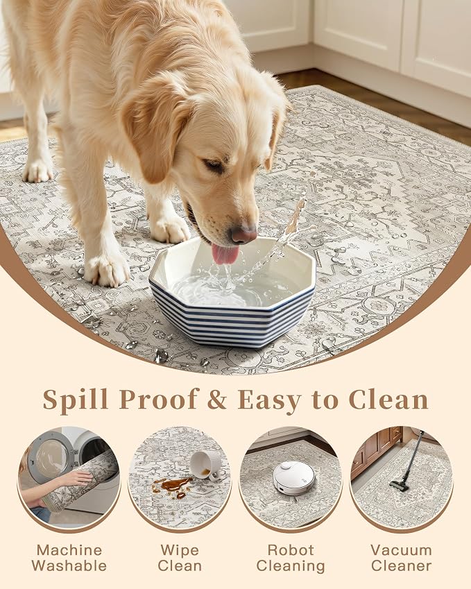 Madane Washable Kitchen Rug Set of 3 Small Area Rugs Non-Slip - Image 7