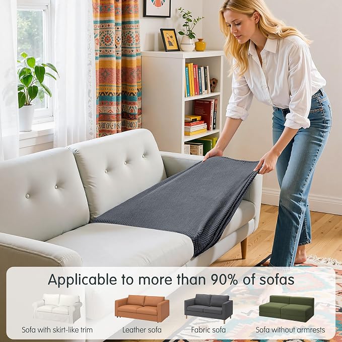 Hokway Stretch Individual Couch Cushion Slipcovers Reversible Cushion Protector - Image 4
