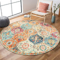 Lahome Moroccan Washable Circle Rug, Soft Vintage Round Rug 4ft, Distress Round by Lahome