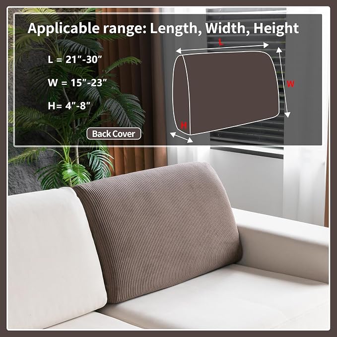 OHSIO Sectional Couch Covers, Wear Resistant Stretch Sofa Covers Washable Soft - Image 2