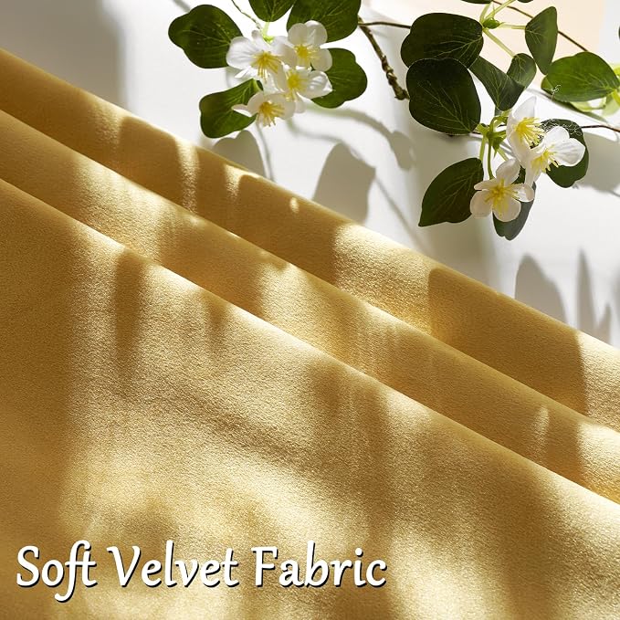 GIGIZAZA Yellow Velvet Pillow Covers 16x16 Decorative Pillows Pack of 2 | Throw - Image 5