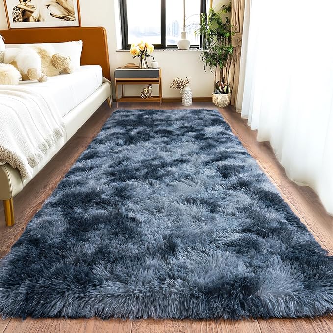 Pionblank Fluffy Runner Rugs for Bedroom 2x6, Plush Soft Fuzzy Bedside Carpet by PIONBLANK