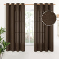 YoungsTex Brown Linen Curtains 63 Inches Length 2 Panels by YoungsTex