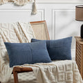 Fancy Homi 2 Packs Dusty Blue Lumbar Decorative Throw Pillow Covers 16x32 Inch by Fancy+Homi