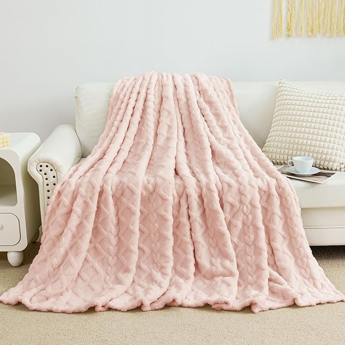 Aganear Fleece Throw Blanket for Couch Sofa 60"x80" Pink | Lightweight Fuzzy by Aganear