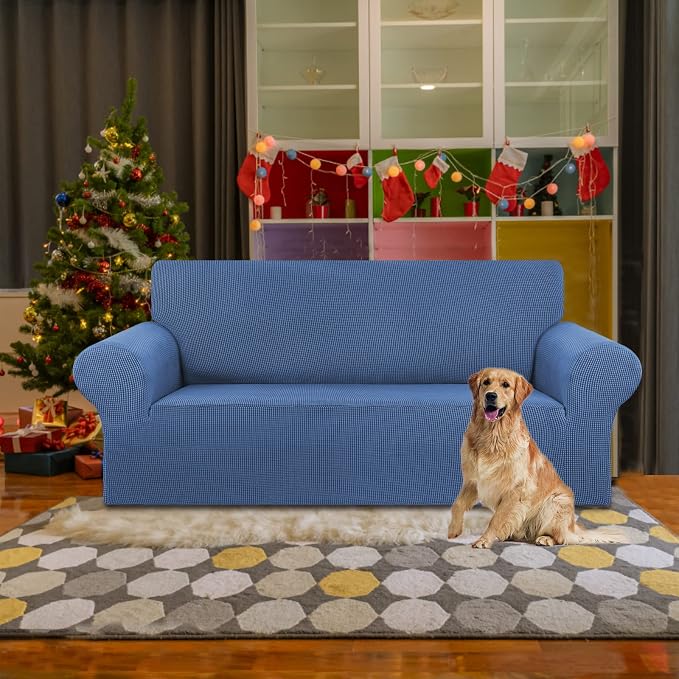 Stretch Loveseat Couch Cover, 2 Cushion Couch Slipcover, Riverside | 1-Piece - Image 2