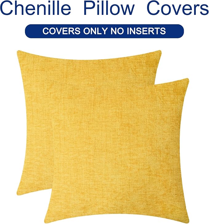 CaliTime Decorative Throw Pillow Covers 26 X 26 Inches Mustard Yellow | Pack of - Image 6