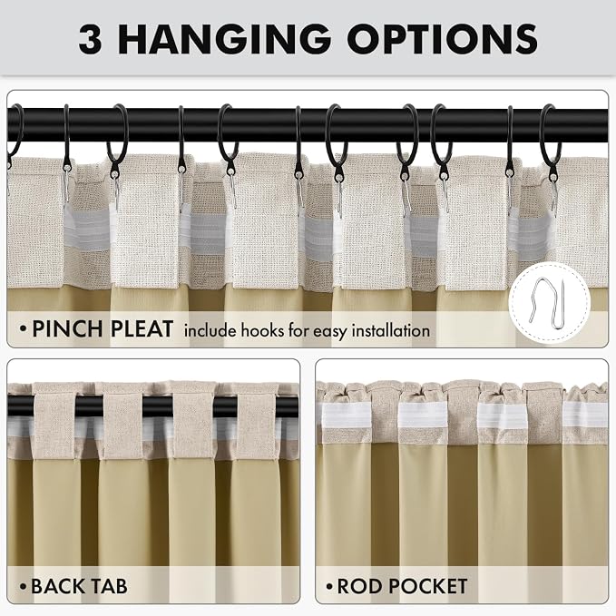 MIULEE 100% Blackout Linen Curtains - Image 5