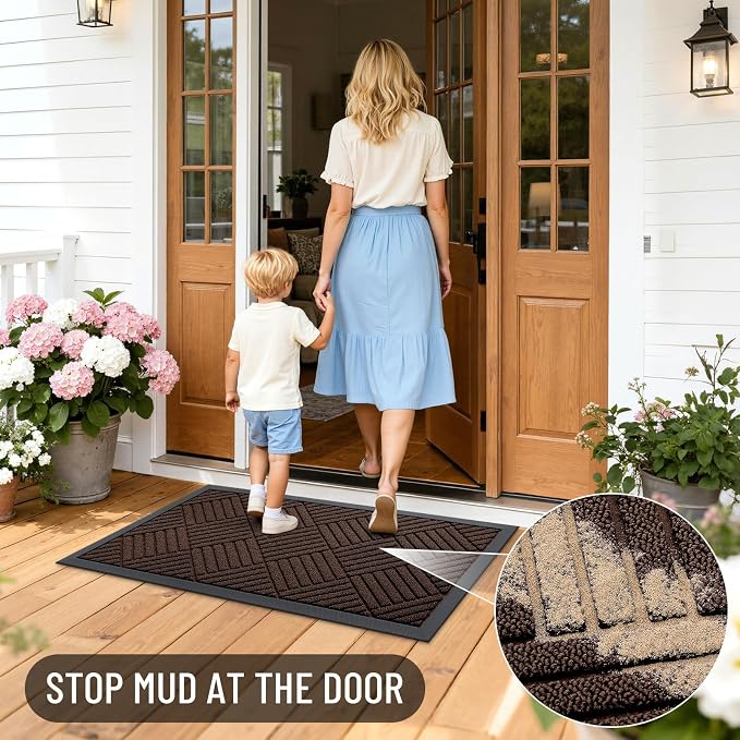 OLANLY Front Door Mat Outside Entrance 35x23, Waterproof Heavy-Duty Doormat | - Image 7