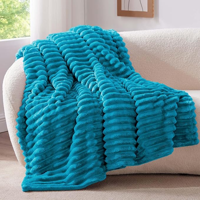 BEDELITE Striped Fleece Throw Blanket, Soft Cozy, Lightweight Warm, - Image 2