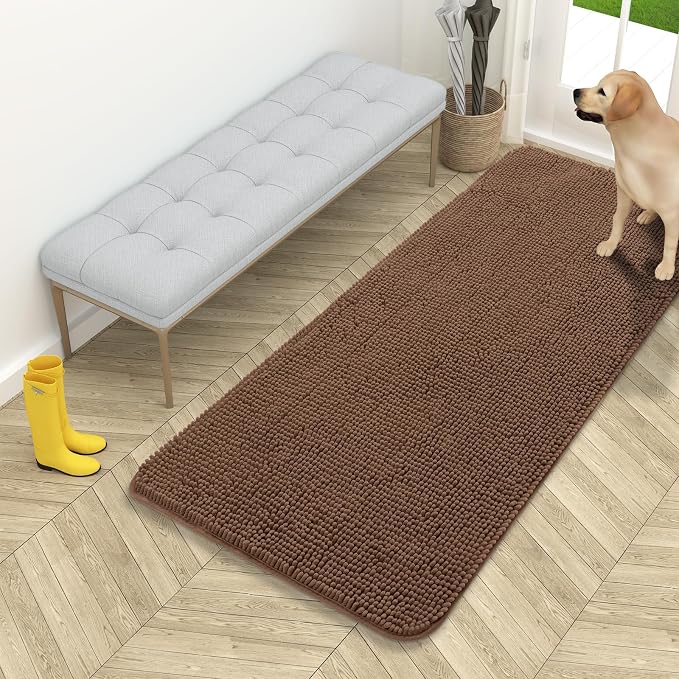 OLANLY Dog Door Mat for Muddy Paws 54x24, Super Absorbent Chenille Mud Mat | by OLANLY