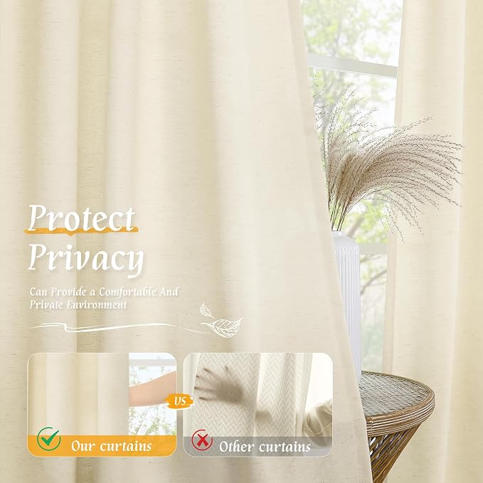 54 Inch Short Window Linen Curtains - Image 5