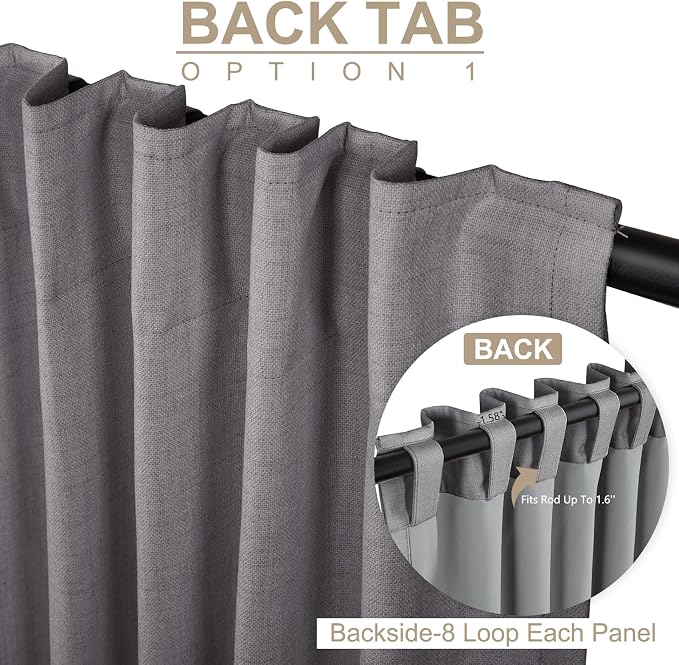 Faux Linen Total Blackout Curtains - Image 3