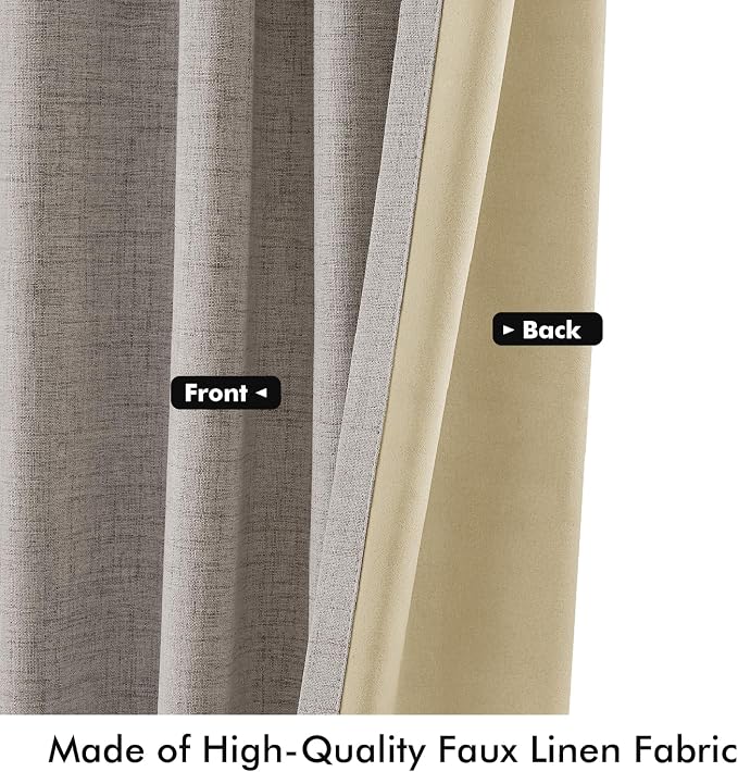 MIULEE 100% Blackout Linen Curtains - Image 6