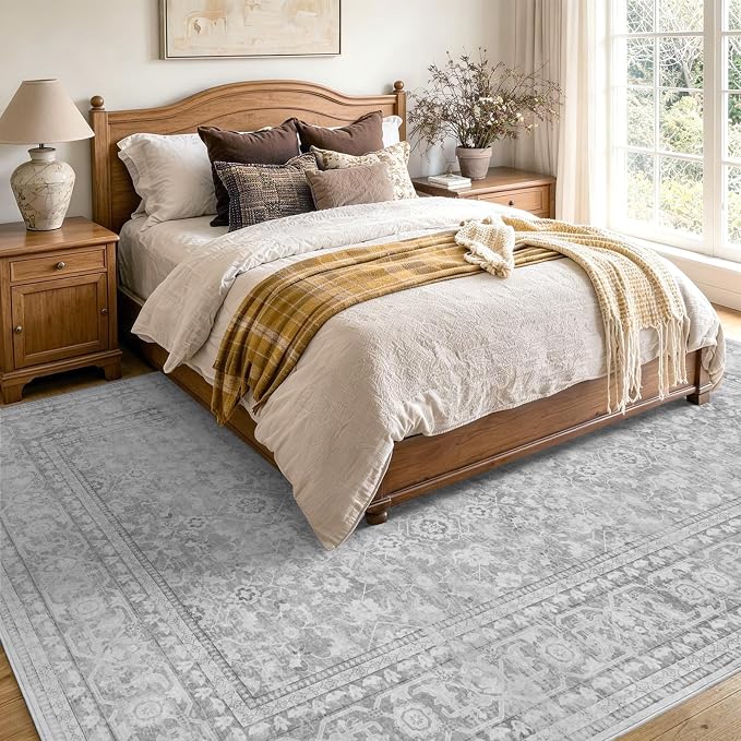 4x6 Ft Area Rugs for Living Room, Soft Non-Slip Machine Washable Rug, Vintage - Image 4