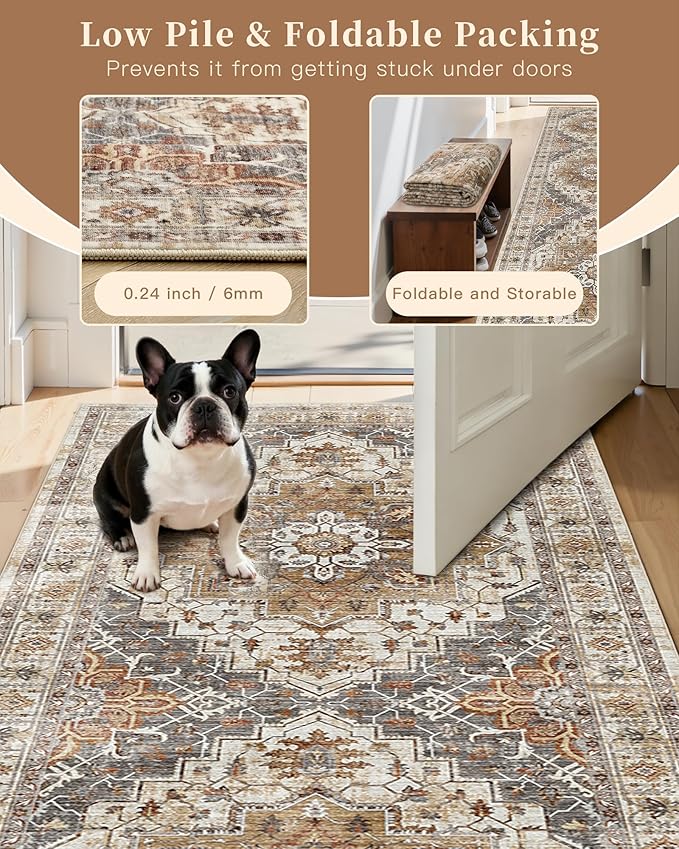 Madane Area Rug 4x6 Washable Rugs Vintage - Image 6