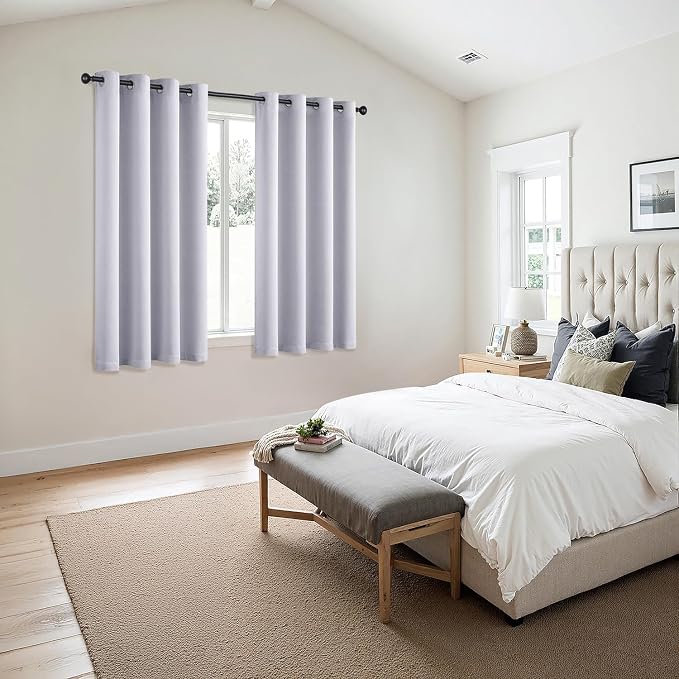MIULEE Blackout Curtains for Bedroom 2 Panels 50x63 Inch Long Greyish White | - Image 6