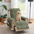 Green Quilted Recliner Covers, Water-Repellent Recliner Slipcovers, Recliner by Pamhaven