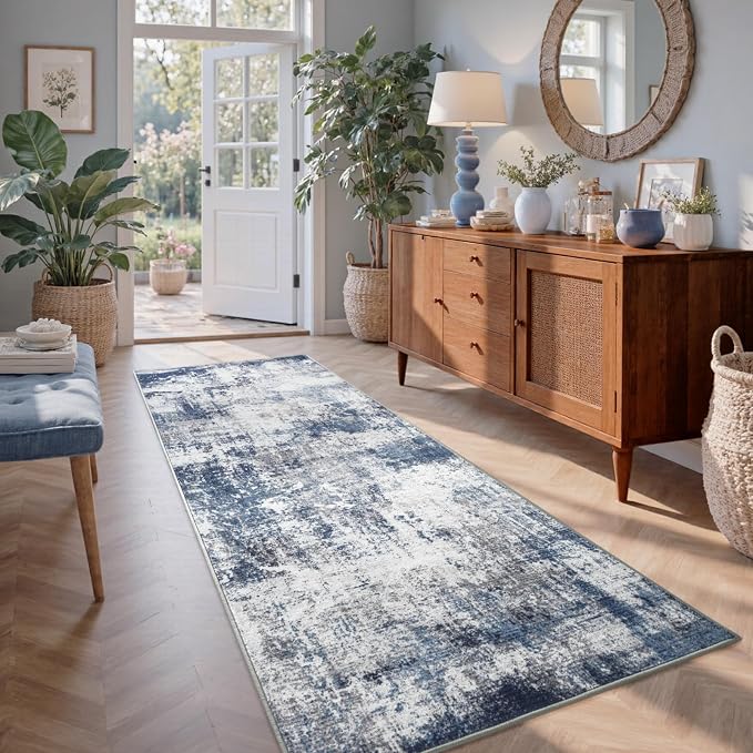 2x6 Ft Washable Runner Rug, Non-Slip Low Pile Hallway Kitchen Area Rug by Cuzwlovita