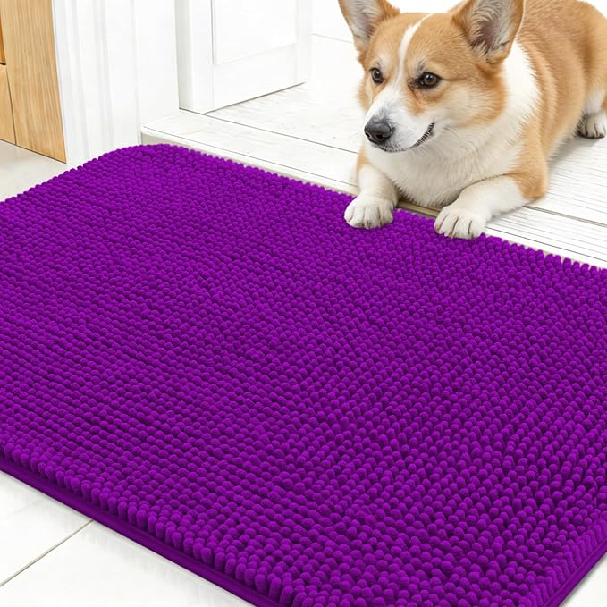 OLANLY Dog Door Mat for Muddy Paws 30x17, Super Absorbent Chenille Mud Mat | by OLANLY