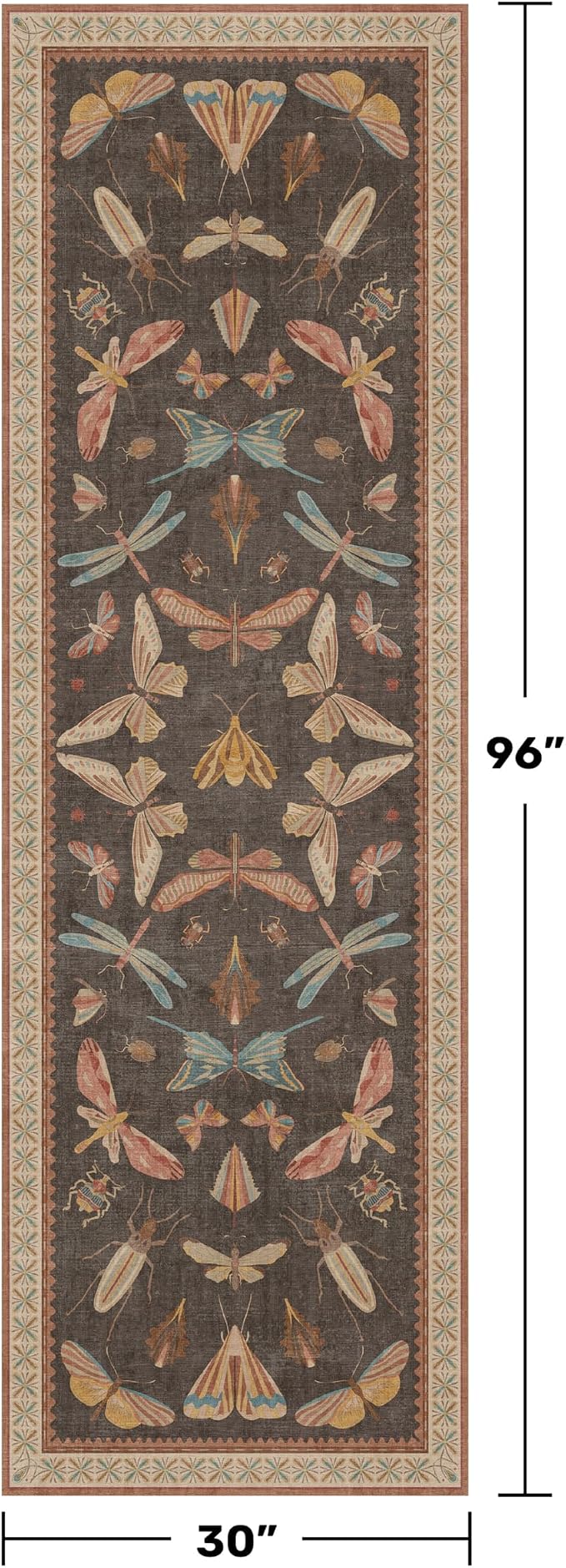 2'6"x8' 8ft Long Hallway Runner Rug, Stain Resistant Non-Slip Kitchen Floor Mats - Image 2