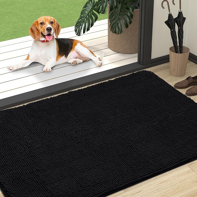 OLANLY Dog Door Mat for Muddy Paws 47x32, Super Absorbent Chenille Mud Mat | by OLANLY