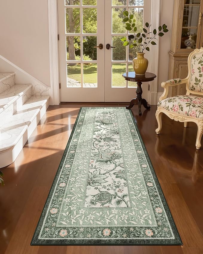 GarveeHome Sage Green 2x6 Washable Kitchen Runner Rugs Non Slip Provence by GarveeHome