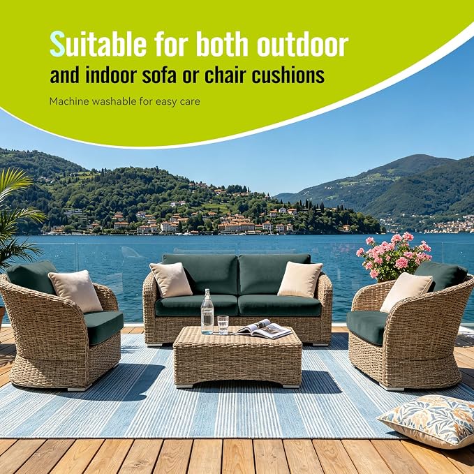 8Pcs Outdoor Cushion Covers, Stretch Patio Furniture Couch Chair Slipcovers | - Image 5