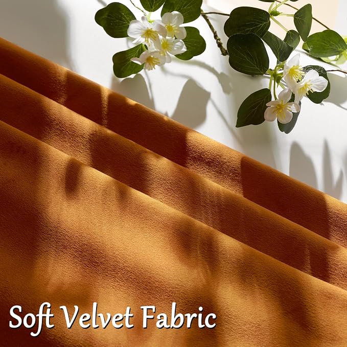 GIGIZAZA Burnt Orange Velvet Throw Pillow Covers 16x16 Pack of 2 | Decorative - Image 5
