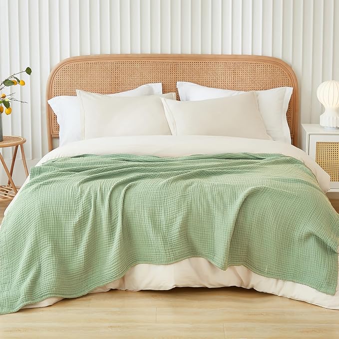EMME Muslin Blankets for Adults Throw Blanket for Couch Breathable Gauze Soft - Image 5