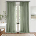 Sage Green Pinch Pleat Linen Semi Sheer Curtains 90 Inches Long 2 Panels | by Twodrapes