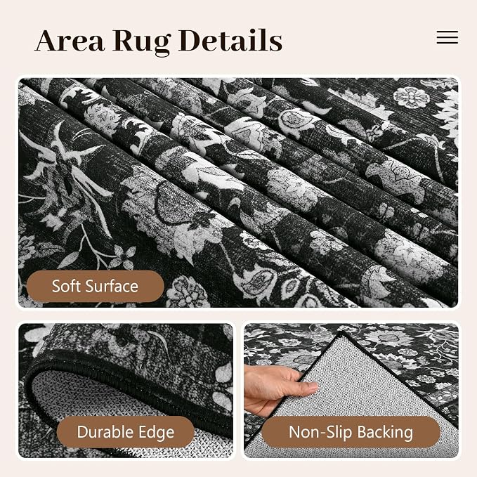 8x10 Ft Large Area Rugs for Living Room, Soft Non-Slip Machine Washable Rug - Image 7