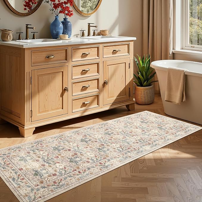 GarveeHome Washable Runner Rug 2x6, Non Slip Floral Kitchen Runner - Image 3