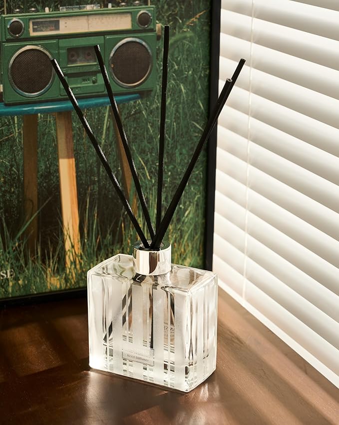 M&SENSE Jasmine & Vanilla Reed Diffuser Set - 7.04 oz Scented Diffusers for Home, Fragrance Oil Aroma with Sticks, Shelf Decor Housewarming Gifts for Bedroom Bathroom
