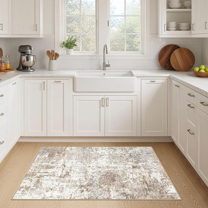 LOONGRUG Runner Rug 2x4 Machine Washable Non-Slip Neutral Modern Rugs | - Image 3