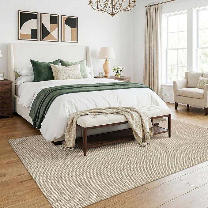 KOZYFLY Washable 5x7 Living Room Rug, Non Slip Woven Area Rugs, Braided Floor - Image 8