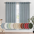MIULEE Dusty Blue Linen Curtains 52x72 Inch 2 Panel by MIULEE