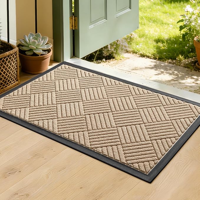 Front Door Mat, Heavy Duty Waterproof Doormat 31.5"x20", Stain Fade Resistant by WELDUN%E2%80%94IdealChoiceforHome