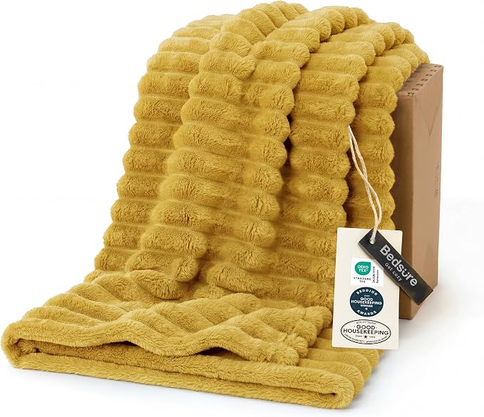 Bedsure Soft Twin Blanket for Bed Decor Gifts Yellow 60"x80" | Birthday Gifts by Unknown
