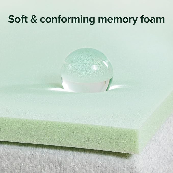ZINUS 2 Inch Green Tea Memory Foam Mattress Topper, Smaller, More Convenient WonderBox Packaging, Pressure-Relieving Layers, CertiPUR-US Certified, King